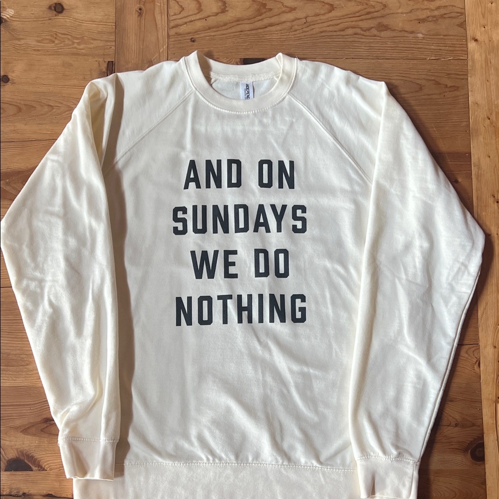 Casual Cream Slogan Sweatshirt